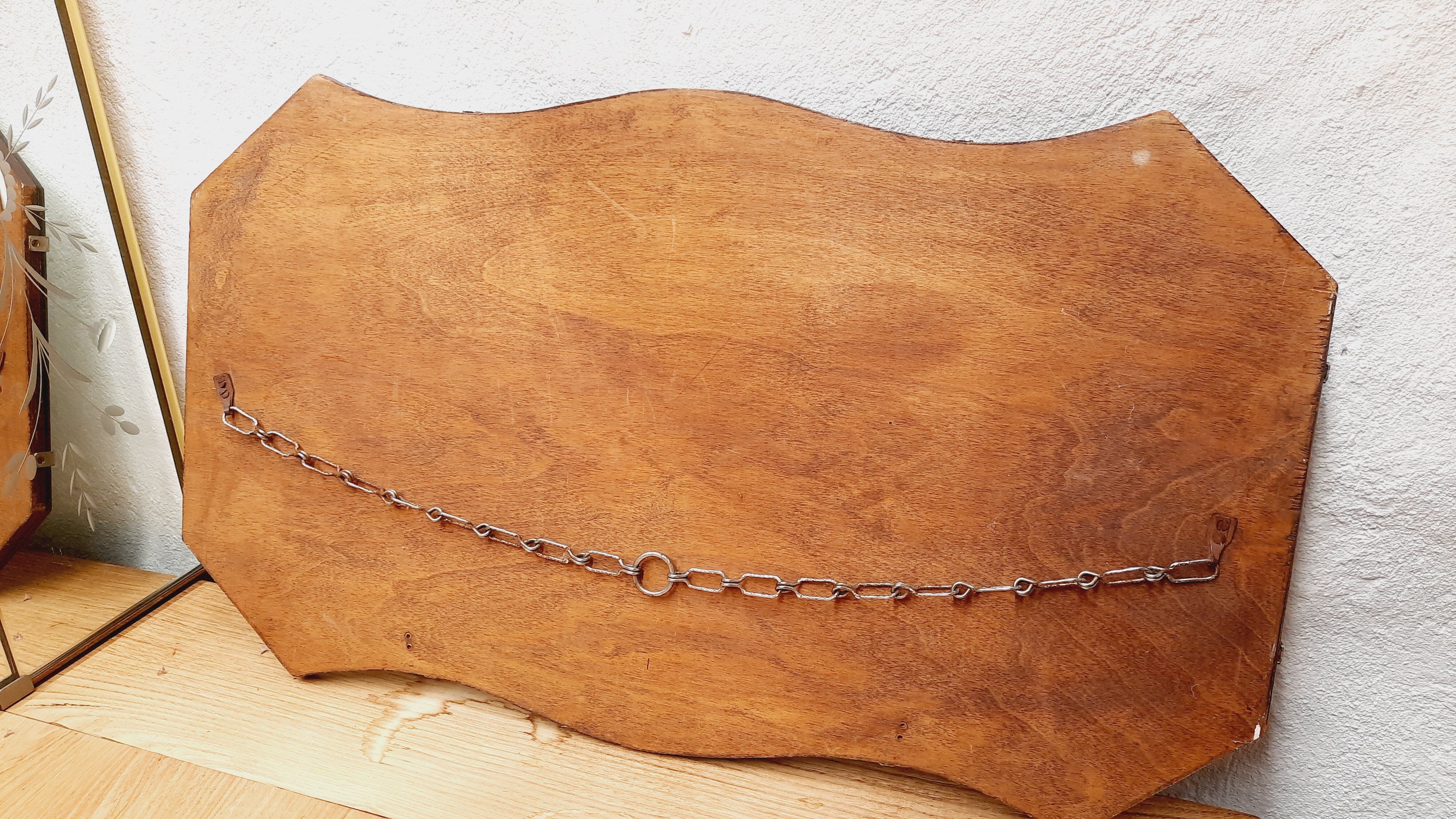 Beveled and chiseled art deco mirror