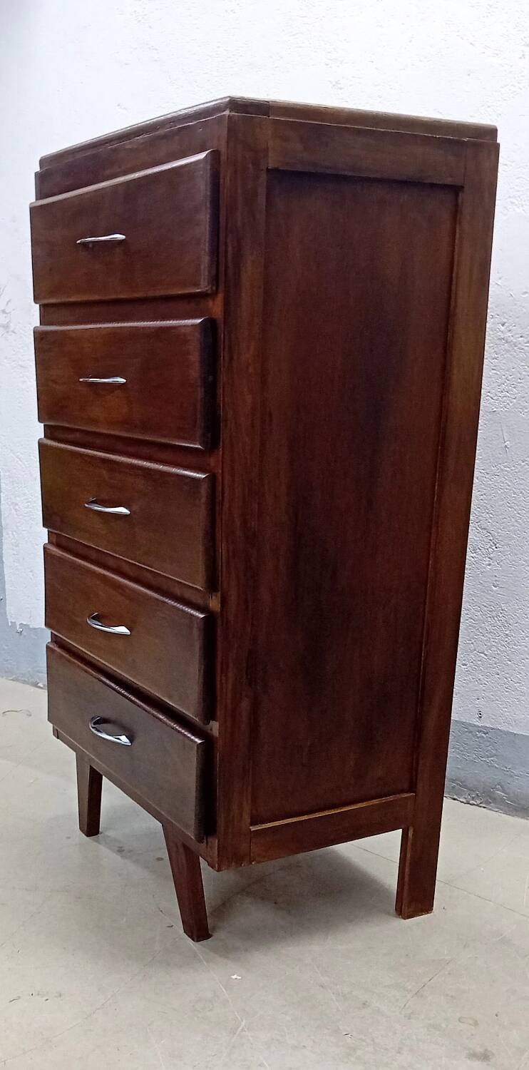Scandinavian bedside chest of drawers mid-century vintage compass feet
