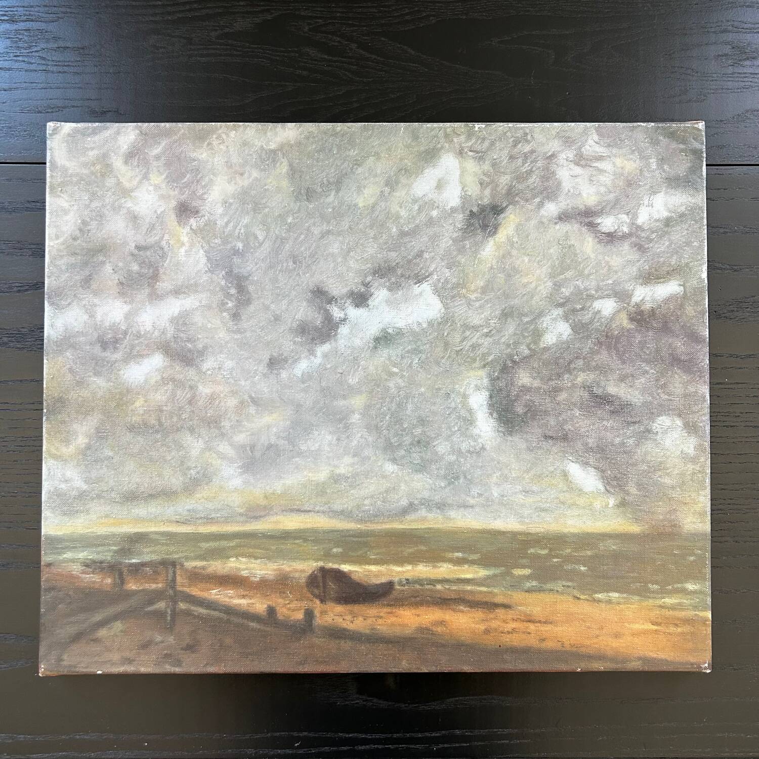 Stormy sky painting over the sea