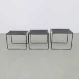 Tables gigognes postmodernes, ensemble de 3, années 1980