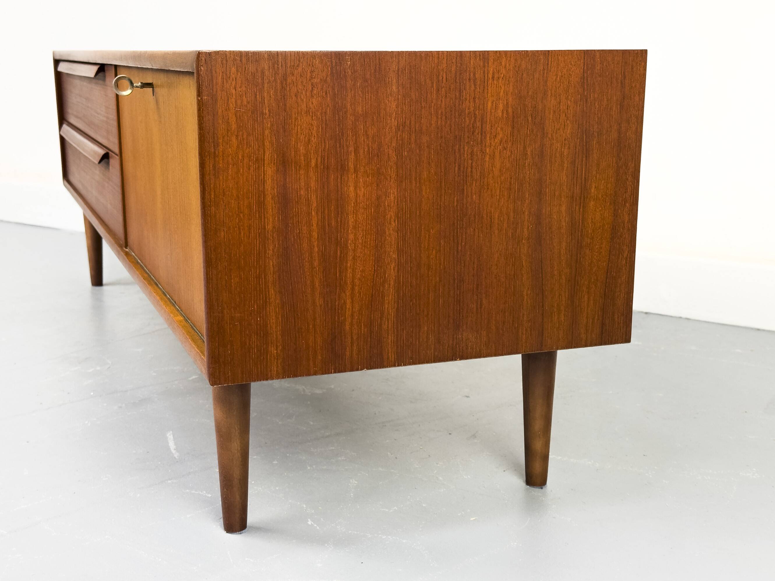 Teak lowboard with drawers from WK Möbel, 1960s