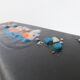 Denise Orlando: Black ceramic vase & 1950 vintage melted glass
