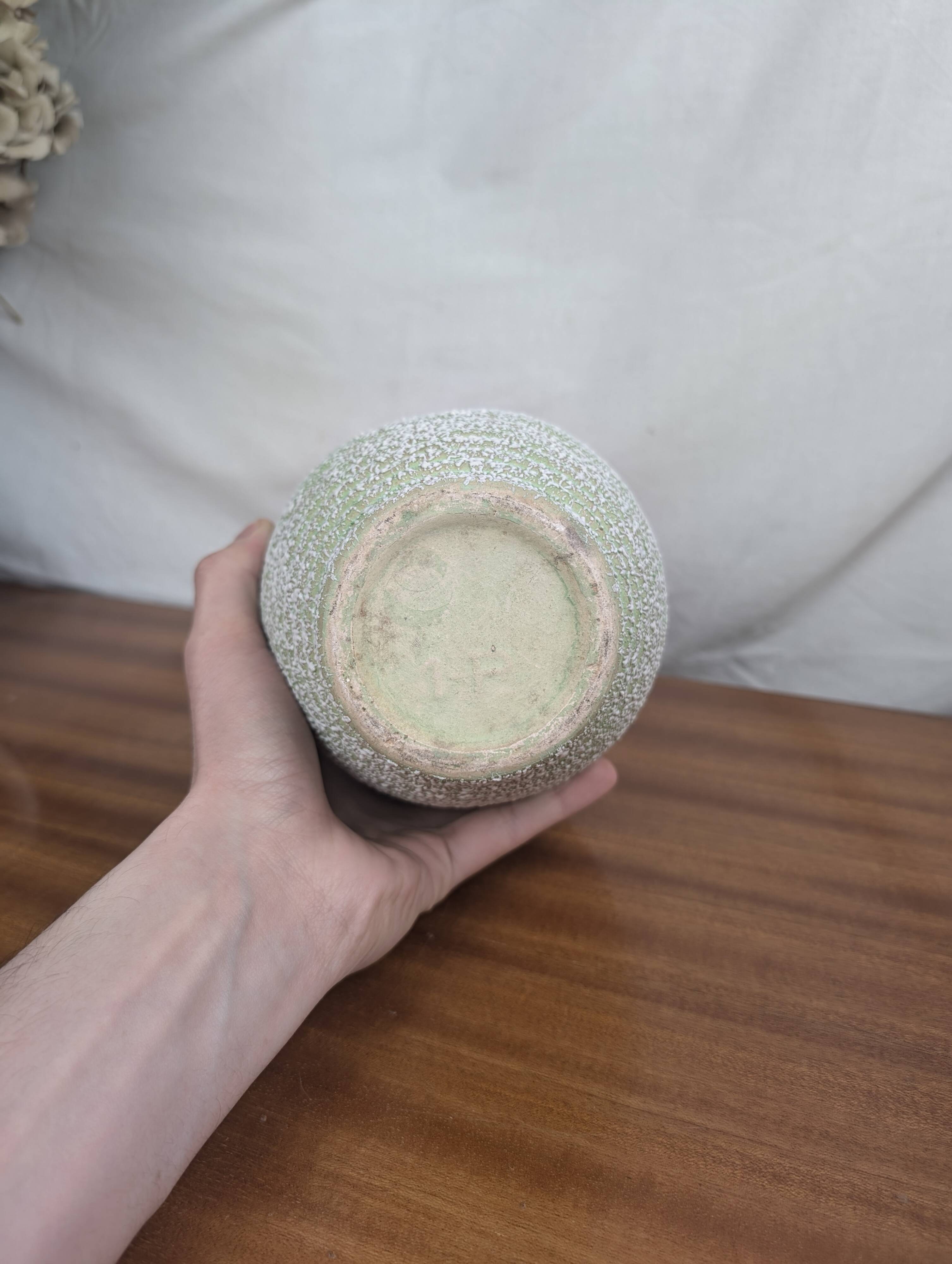 ODYV Vase in Glazed Mint Green Ceramic Art Deco 1930s