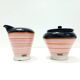 Set of Four Ceramic Coffee Cups by Baldelli with Milk Jug and Sugar Bowl, Italy