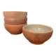 Set of 4 vintage stoneware bowls – terracotta tones – natural raw spirit
