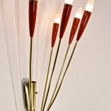 Wall lamp, 1960 brass and red