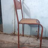 4 antique metal wooden chairs