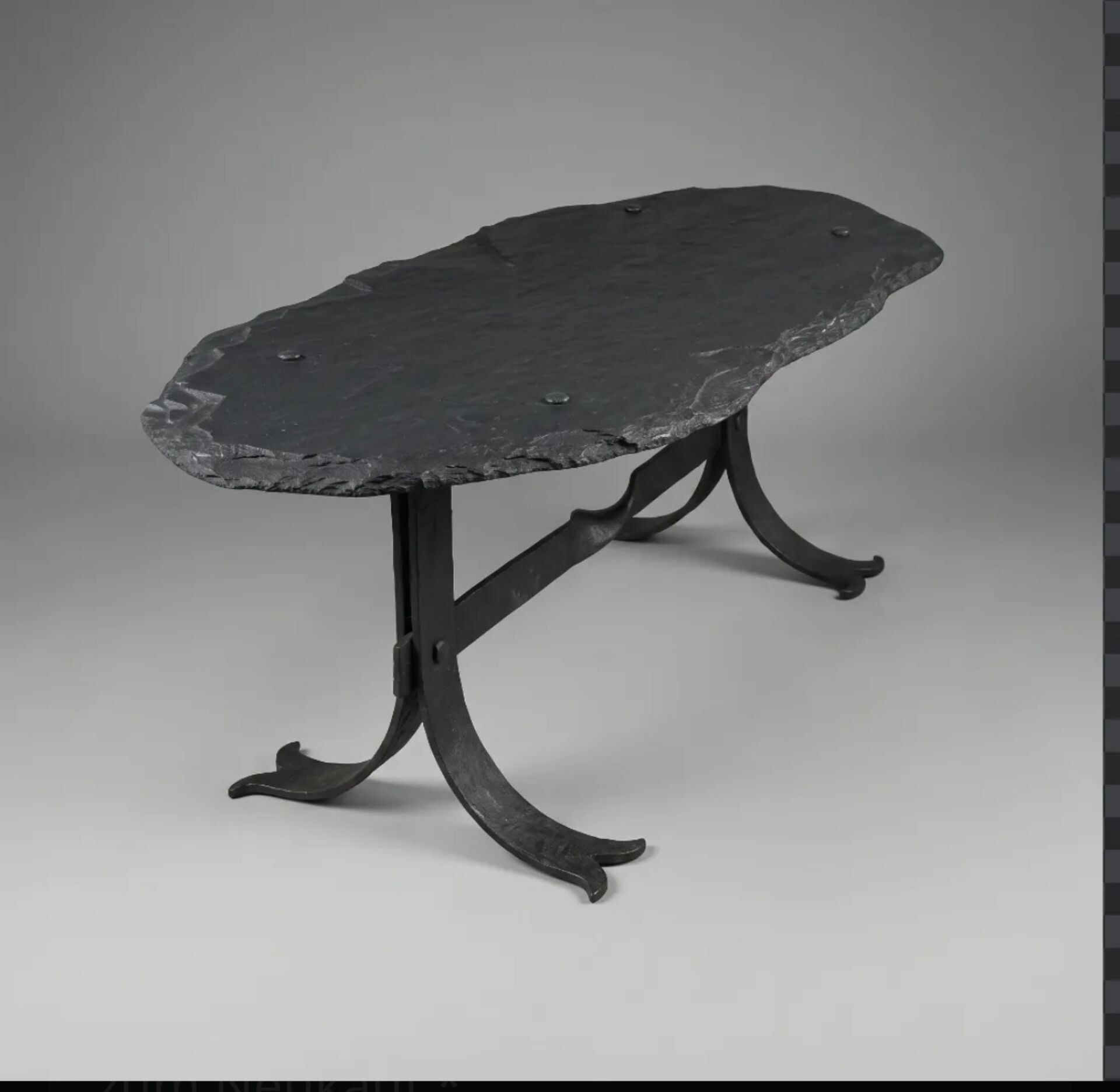 Coffee table with a stone top, France, circa 1960.