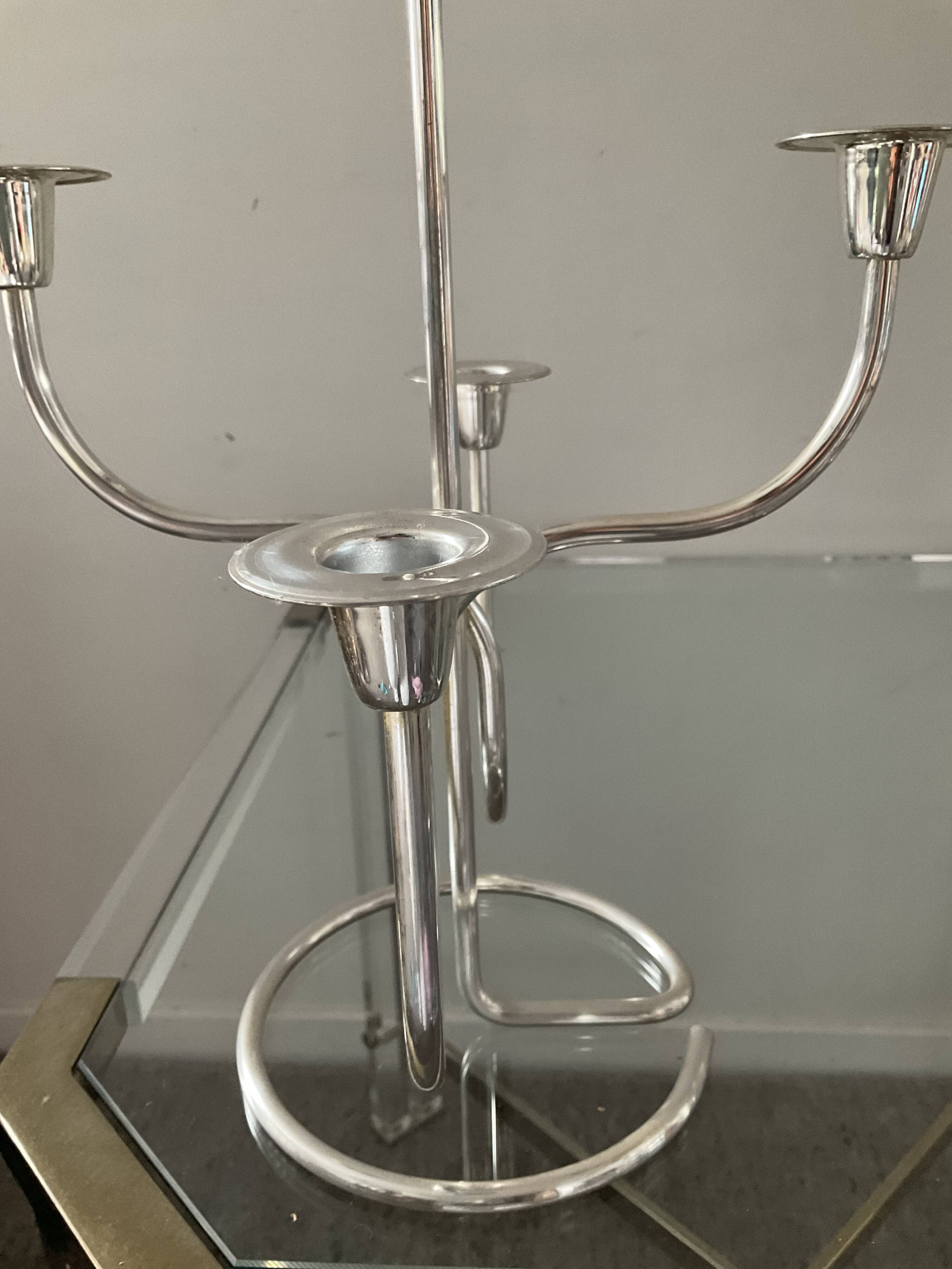 Pair of Tommy Larsen silver brass candlesticks from the 70s