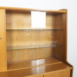 Vintage German Oak Buffet With Showcase, 1960's