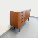 Vintage Scandinavian style modernist teak sideboard from the 50s 60s, Robin Day design for Hille