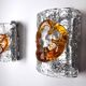 Pair of Mazzega Murano Space age wall lights Italy 1970