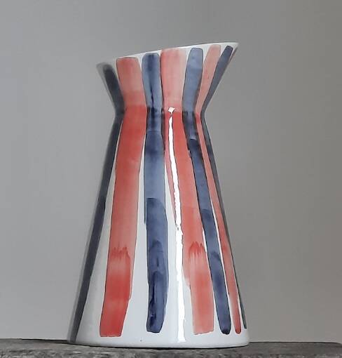 Navy and coral pitcher