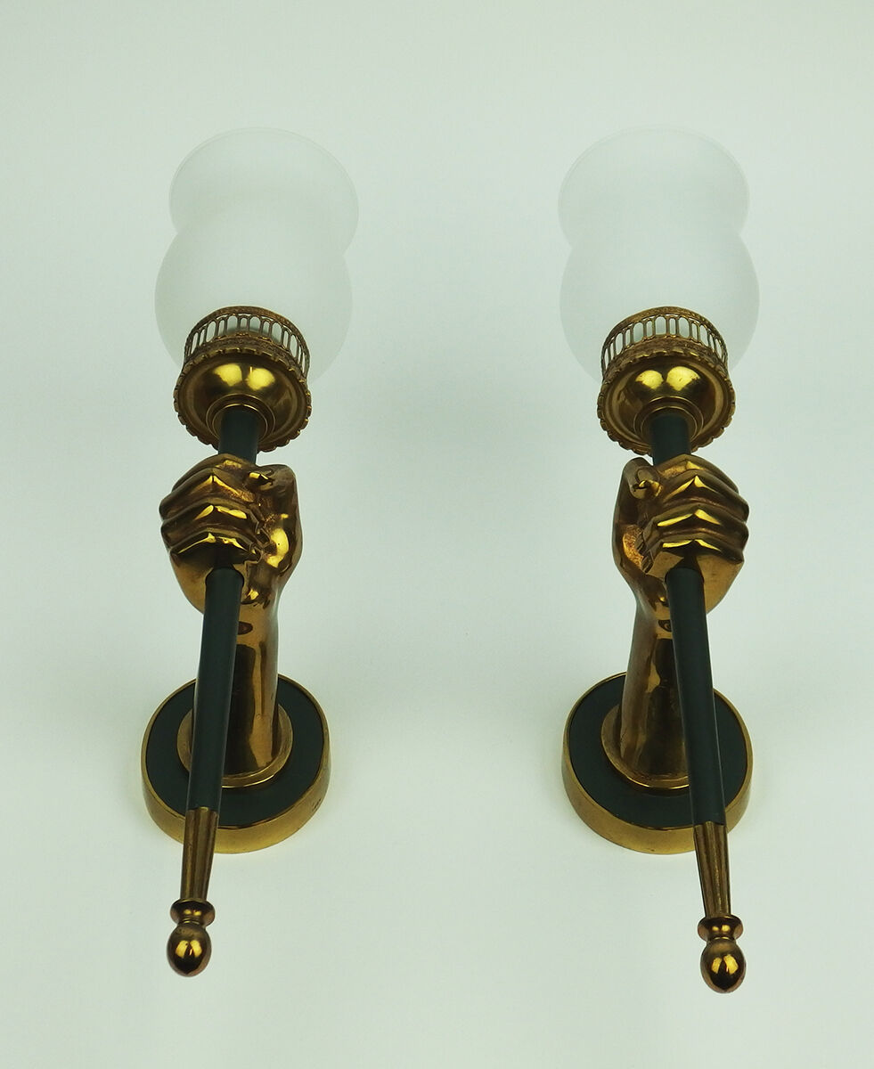 Pair of torch sconces