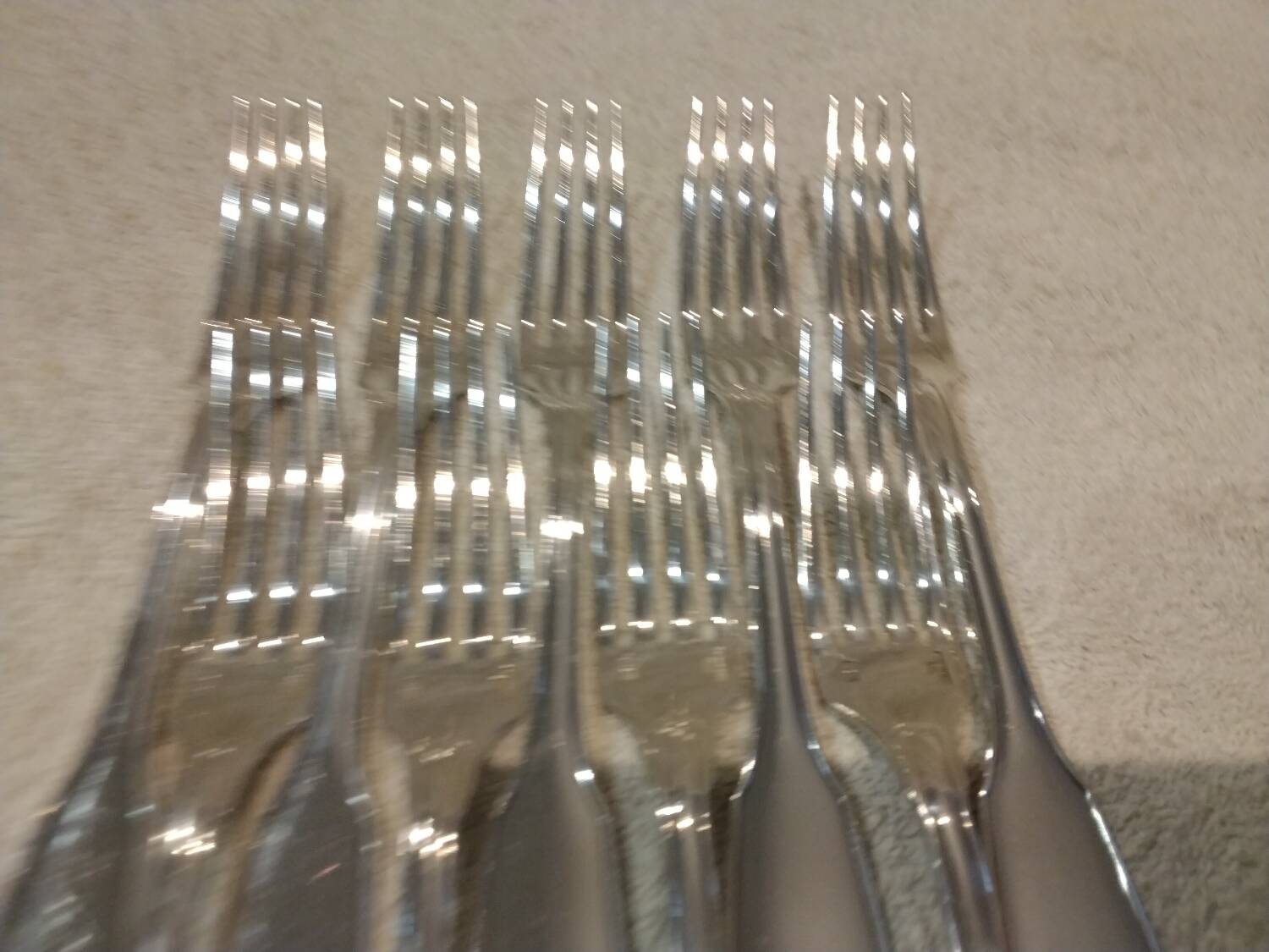 9 silver-plated dessert forks by Christofle Vendome
