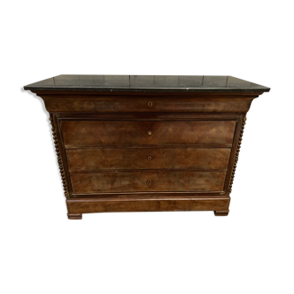 Commode anglaise vers 1920 plaquée acajou et plateau marbre