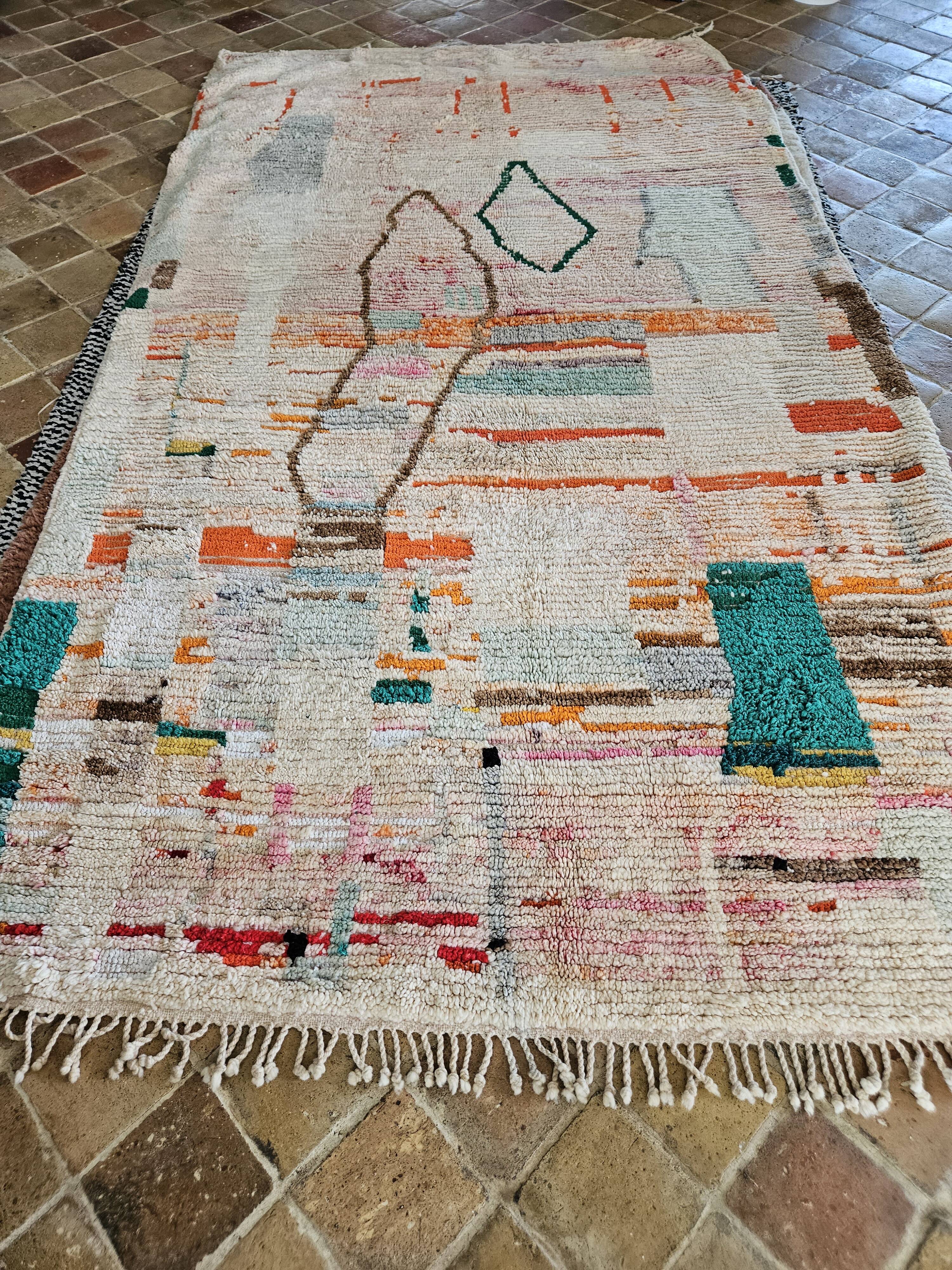 Berber Boujaad rug in coloured wool