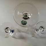Assorted three crystal foot glasses from Arques