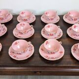 Epiag Czechoslovakia 27-piece art deco pink porcelain coffee set