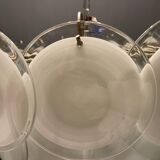 White Murano glass disc chandelier, 1970s