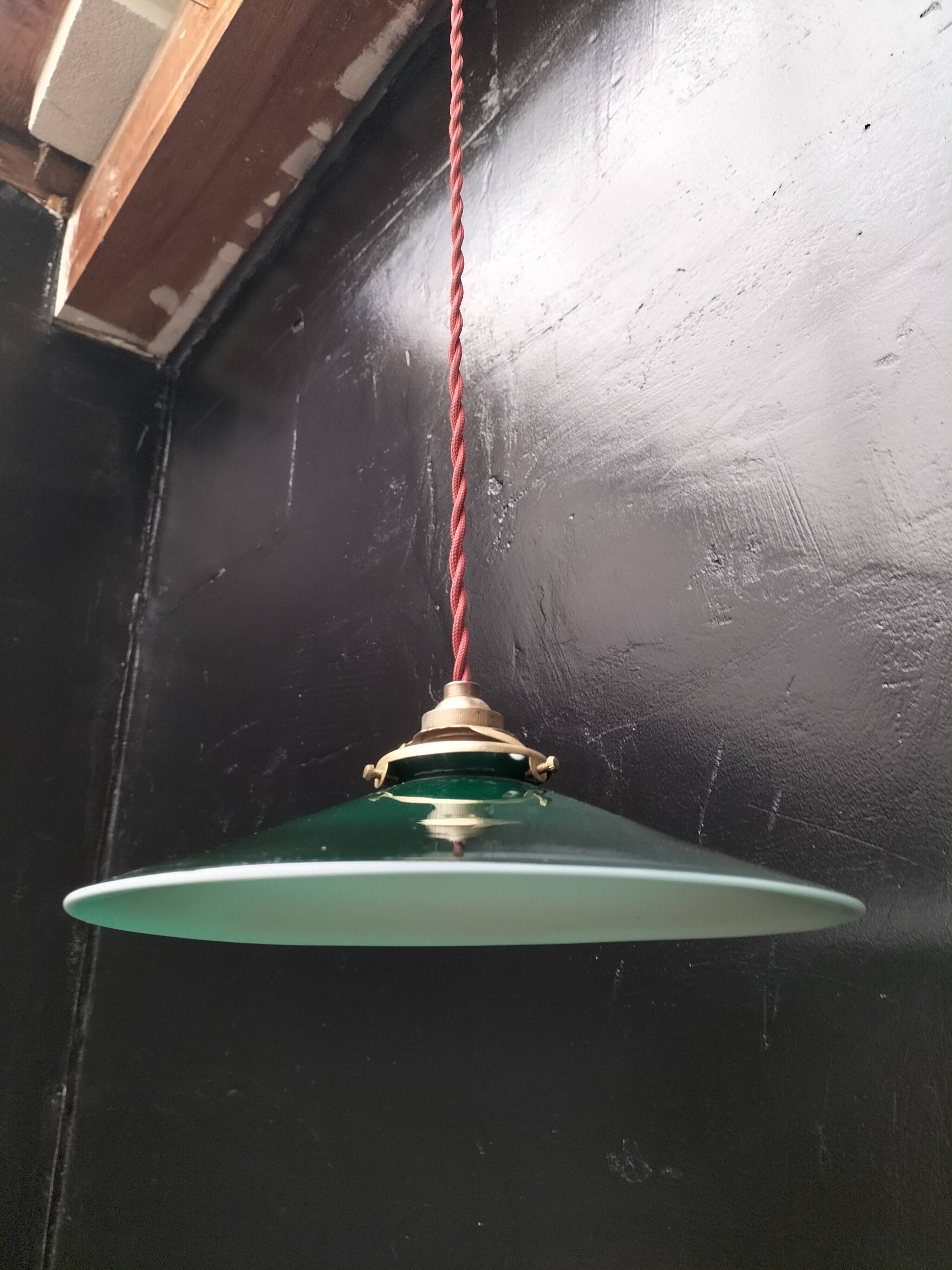Green opaline pendant light