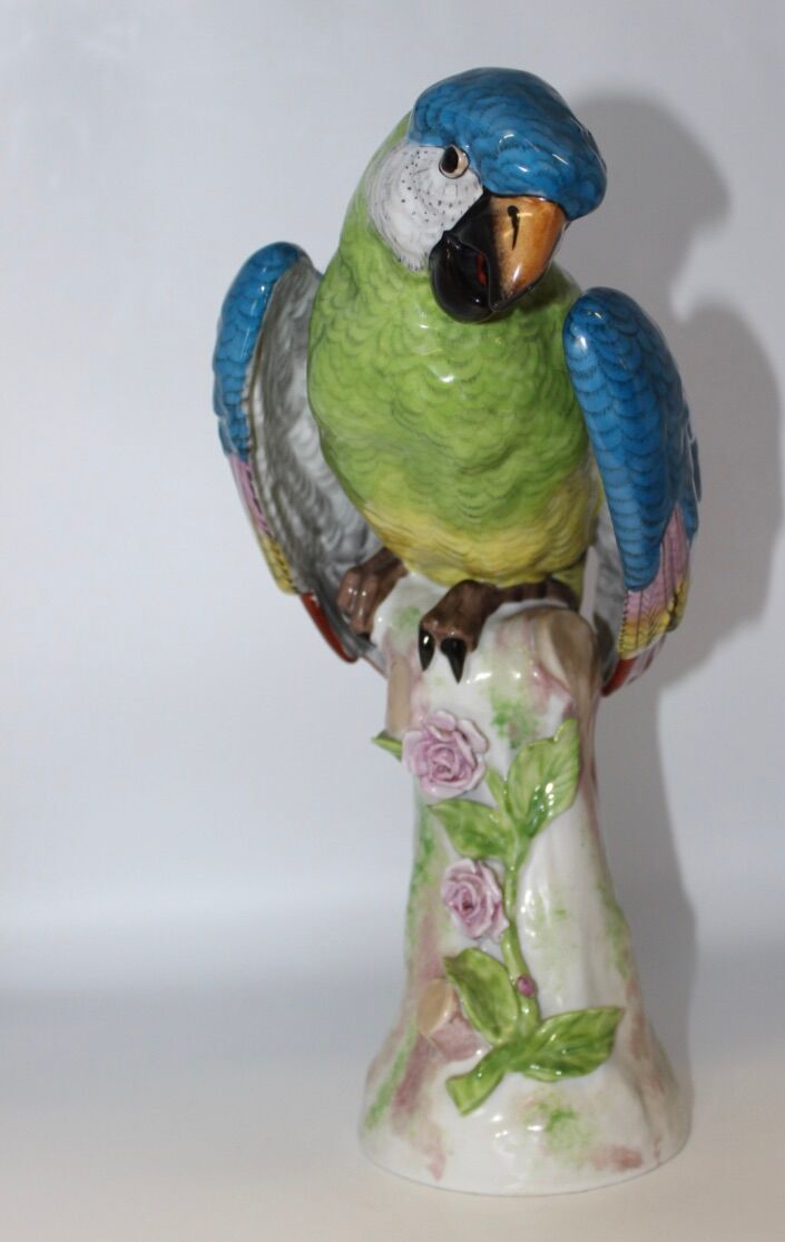 Porcelain Parrot In The Taste Of Meissen XX