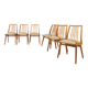 Six mid century dining table chairs