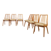 Six mid century dining table chairs