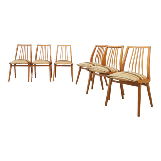 Six mid century dining table chairs