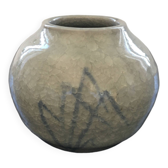 Cracked Celadon Ball Vase