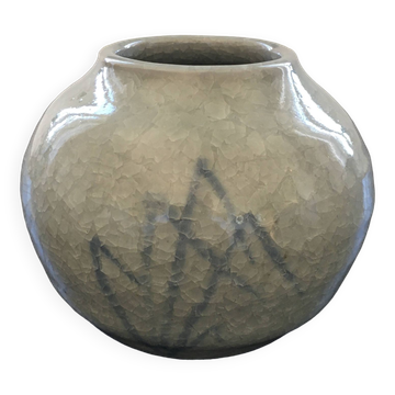 Crackle celadon ball vase