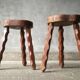 Vintage brutalist tripodes stools