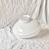 Art Deco saucer globe in white opaline