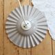 Vintage lilac taupe pleated ceramic pendant light