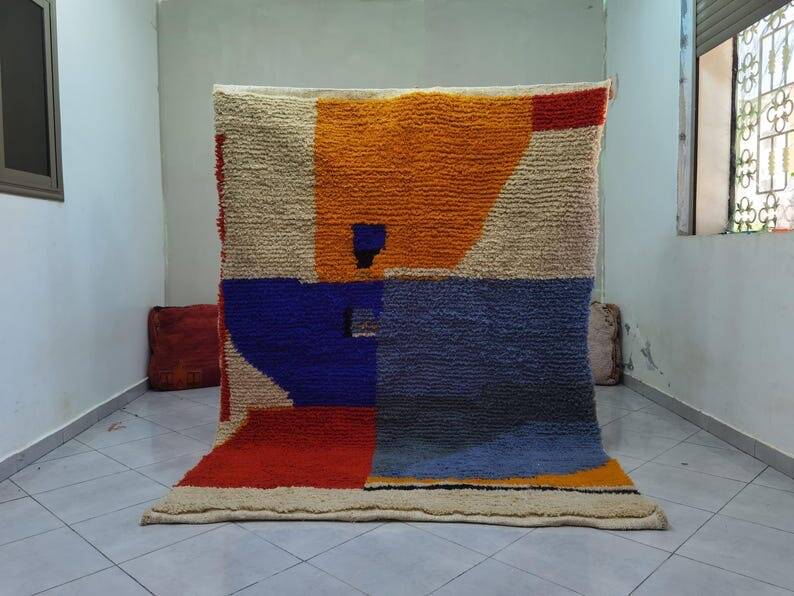 Tapis en laine pure fait main traditionnelle taille 150 x 250 cm