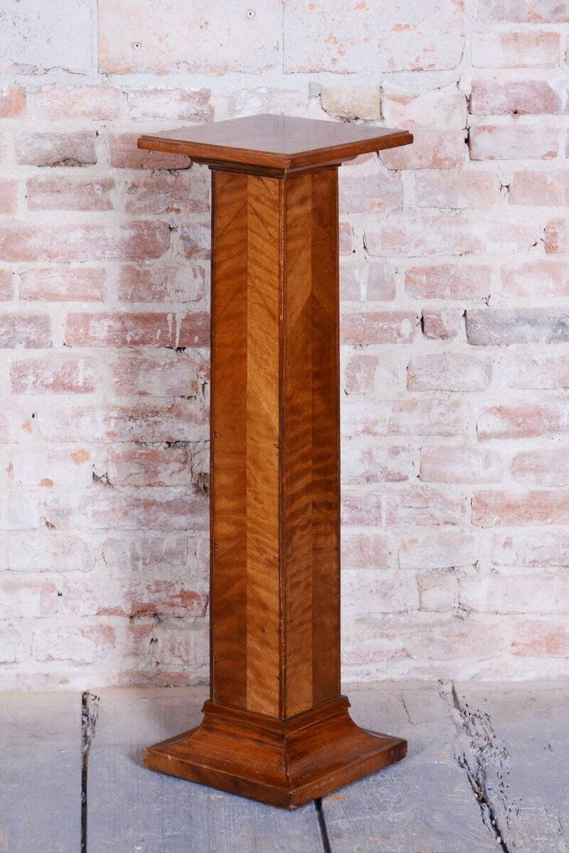 Art Deco Pedestal in Spruce and Oak, 1920s