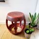 Tabouret, table d'appoint en bois laqué rouge, Chine