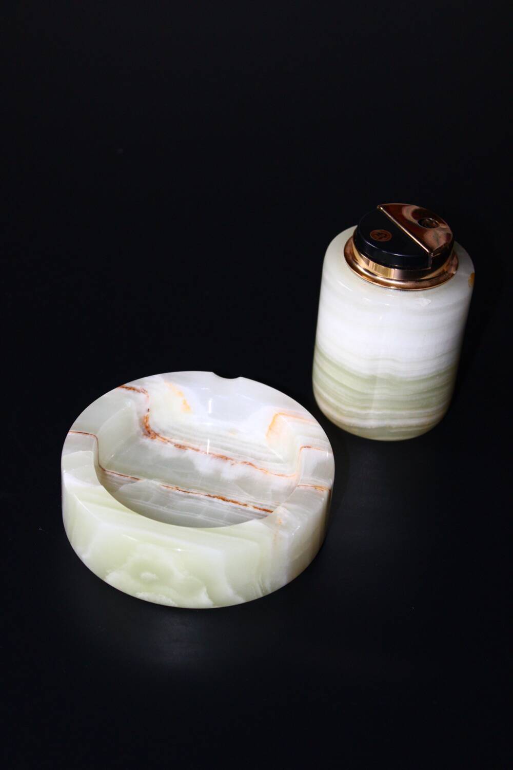 Vintage ashtray & table bookend in onyx - Art Deco period