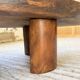 Table basse années 50 plateau bois exotique XXL