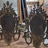 Paire d'applique laiton massif 38 x 18