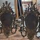 Pair of solid brass wall lights 38 x 18