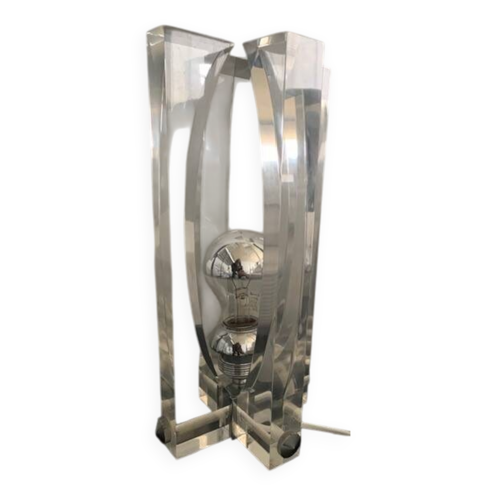 Vintage plexiglass lamp André Jean Doucin
