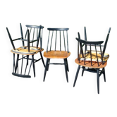 5 Asko chairs from Finland, Scandinavian style, 1960s.