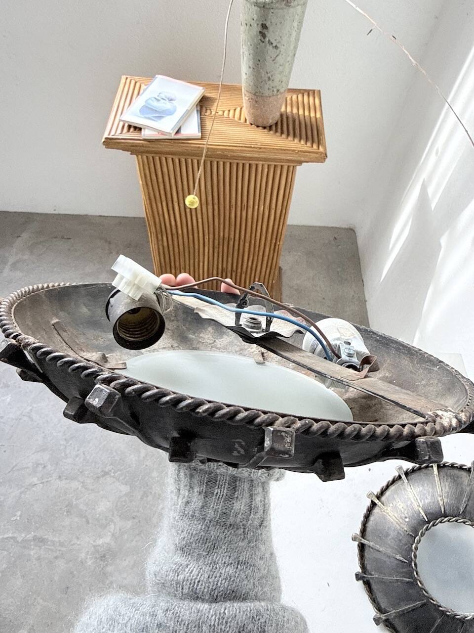 Brutalist "nail" wall sconces