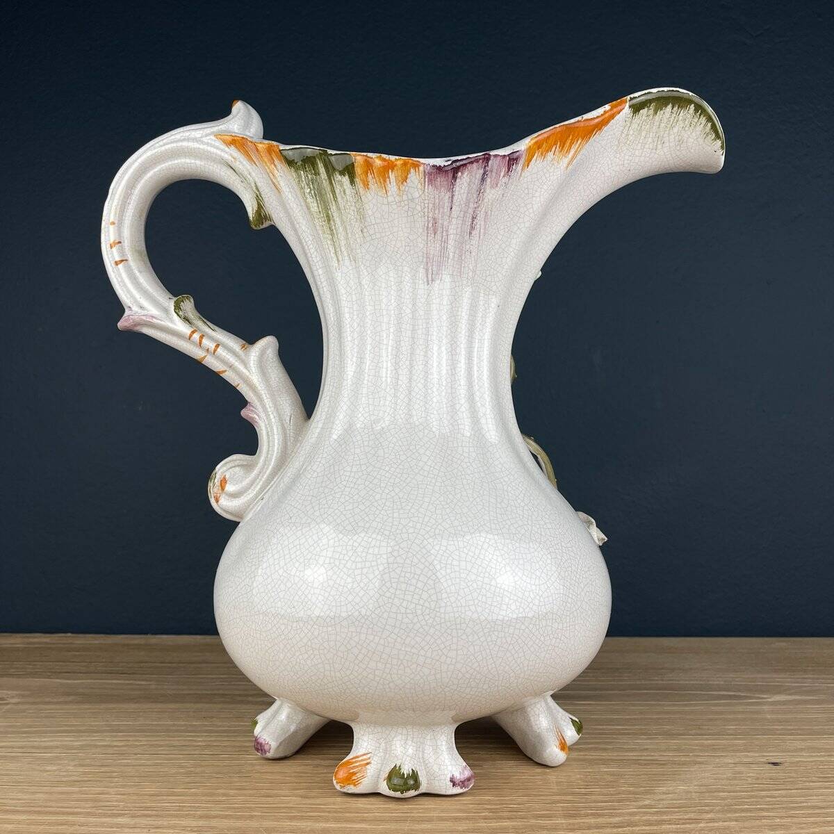 Vintage Italian ceramic pitcher from the mid-20th century by Bassano, 1970s.