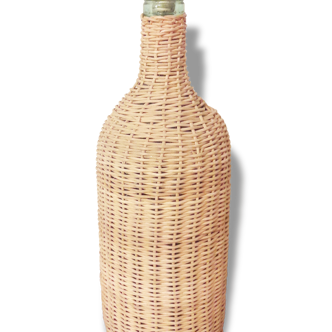 Bottle in glass and wicker