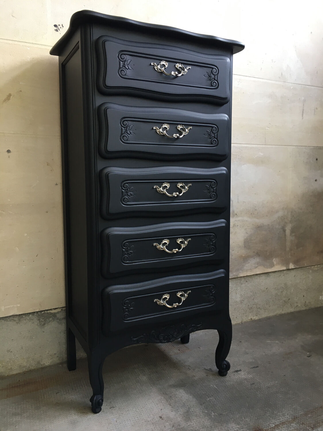 Vintage chiffonnier with black makeover