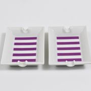 Set of fine purple porcelain ashtrays Midcentury Augarten Vienna, Austria, 1950s