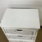 Vintage rattan storage unit, 3 drawers