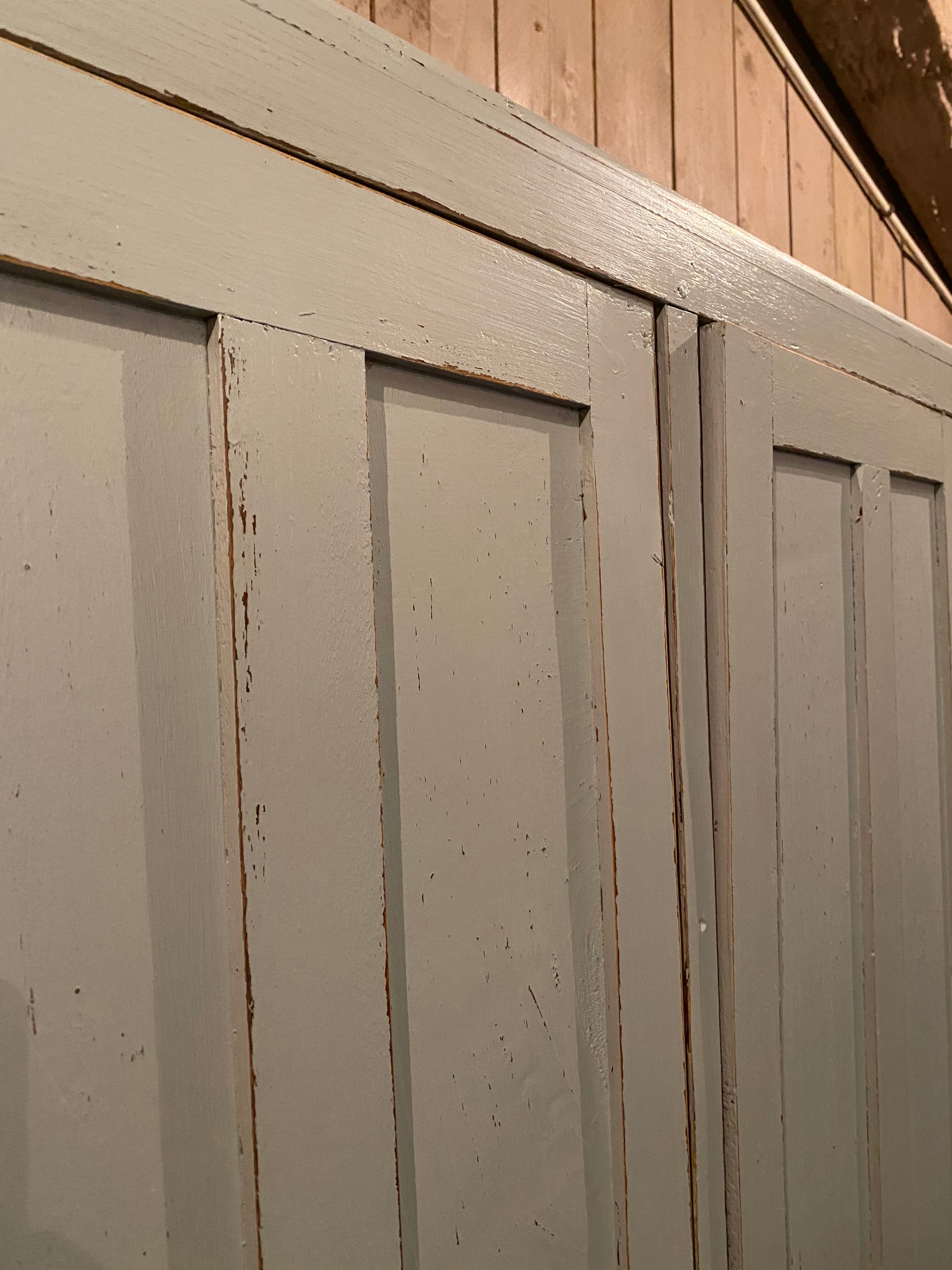 Vintage Parisian wardrobe patinated grey